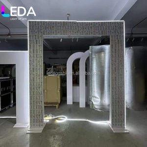 LEDA Nouvelle conception de toile de fond de scène de mariage en acrylique blanc 3D, design moderne, arche ondulée - Product Image 4