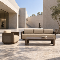 Canapé d'extérieur moderne 1 place avec structure en aluminium et revêtement imperméable pour mobilier de jardin résidentiel et multifamilial