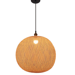 Lampe tissée naturelle faite à la main Restaurant japonais éclairage décoratif lustres en bambou en bois suspension en rotin créatif - Product Image 1