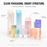 Boîtes cosmétiques personnalisées en PET/PVC transparent avec votre logo, emballage à languette, pour pinceaux de maquillage et recourbe-cils, vente en gros OEM ODM