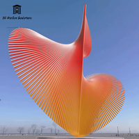 Sculpture d'art en acier inoxydable personnalisée, phénix de feu, avec couleur et taille personnalisées pour la décoration de grands espaces de jardin et de zones panoramiques
