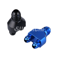 Sumeiji AN8 Fitting Y Block Flare AN6 Fitting Adapter Union Splitter hitam bagian balap
