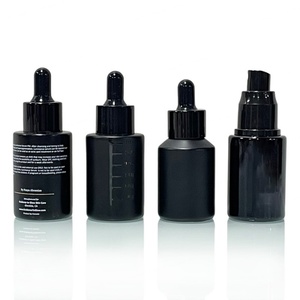 Custom Cosmetic Serum Bottle 30 ml 1oz Gradient Gradual Ombre Black Flat Shoulder Glass Dropper Bottle for Essential Oils - Product Image 3