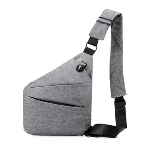 Tas bahu tunggal pria, tas kurir selempang dada multi-fungsi Anti Maling, tas bahu tunggal kasual luar ruangan untuk pria
