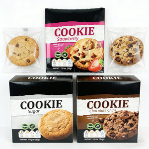 Customized Design Clear Transparent Disposable Food Grade Back Seal Bag Pillow Pouch For Delicious Cookie Snack Packaging Bag - Product Image 1