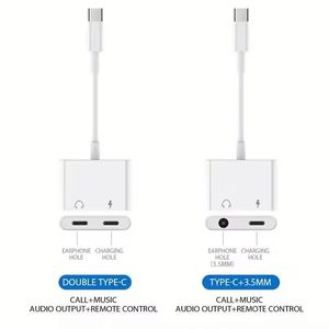 2 in 1 type c to type c headphone adapter dual usb c digital audio aux <b>cable</b> otg <b>cable</b> for mobile phone - Product Image 2