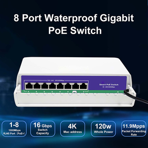 <span class=keywords><strong>Switch</strong></span> PoE Smart da Esterno Impermeabile 48V, 8 Porte <span class=keywords><strong>Gigabit</strong></span> <span class=keywords><strong>Ethernet</strong></span> 12Gbps IEEE802.3af/at 8x10/100/1000M RJ45 120W Certificato CE/FCC - Product Image 3