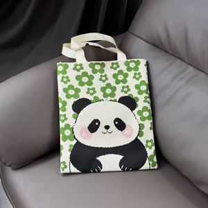 Nouveau <span class=keywords><strong>sac</strong></span> fourre-tout léger et spacieux en tricot avec motif panda mignon, <span class=keywords><strong>à</strong></span> fermeture ouverte, <span class=keywords><strong>sac</strong></span> <span class=keywords><strong>à</strong></span> <span class=keywords><strong>main</strong></span> polyvalent et tendance pour un usage quotidien - Product Image 3