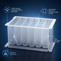 Plaque à 24 puits profonds à fond en V de 15 ml, compatible avec le peigne porte-pointes 24L, consommable de laboratoire pour l'extraction d'acides nucléiques