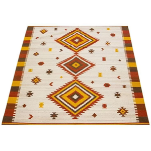 Tapis Kilim en coton faits à la main |   Tapis d'intérieur réversible en boucle tissée, lavable et résistant aux taches - Product Image 3