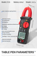 Mestek — pince numérique ST181, testeur de tension multimètre courant DC/AC, 4000 points, amplificateur de capacité Hz, Test NCV Ohm