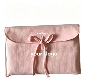 Pochette enveloppe en coton twill blanc, nouveau style, pour vêtements, robes, rangement, emballage, sac anti-poussière de luxe sur mesure, pour pochette cosmétique. - Product Image 1