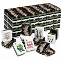 Jeu de Mahjong Américain Kintsugi Noir et Or, 160 Tuiles, Dos en Marbre Laqué Acrylique à 4 Couches, 31,5x23x16mm, Logo Personnalisé OEM/ODM