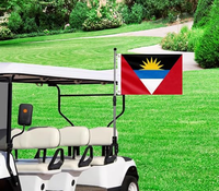 Bandera de Antigua de 3x5 pies, poliéster de lujo resistente y duradero, para interiores/exteriores con rayas cosidas y ojales de latón