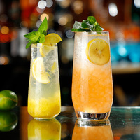 Verre Highball Moderne et Élégant sans Pied, Résistant à la Chaleur, 301-400ml, Lavable au Lave-Vaisselle, Réutilisable pour Bar