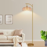 Lampe sur pied LED en fer de style bohème, décoration vintage pour salon, canapé, lampe de chevet en verre vert pour la protection des yeux