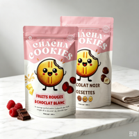 Sachet d'emballage alimentaire personnalisé pour bonbons, snacks, biscuits, avec fermeture éclair thermoscellable, pochette verticale refermable