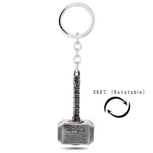 Portachiavi Rotante del Martello di <span class=keywords><strong>Thor</strong></span> dal Film Endgame, Accessorio in Metallo per Uomini, Auto, Donne, Borse e Giocattoli per Bambini - Product Image 3