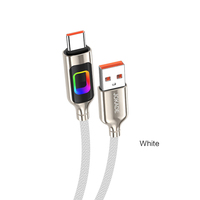 Câble de charge rapide JOKADE 5A Type-C avec lumière LED colorée, connecteur en alliage de zinc, câble USB tressé de 1 m, câble de synchronisation de données noir et blanc