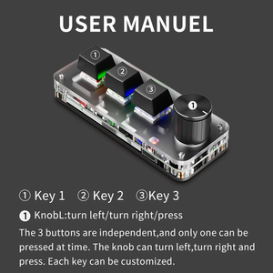 <span class=keywords><strong>Clavier</strong></span> BT personnalisable 2,4 G à 3 touches avec bouton macro, raccourcis copie-colle, <span class=keywords><strong>clavier</strong></span> mécanique mini pour jeux e-sport, mini <span class=keywords><strong>clavier</strong></span> hot-plug - Product Image 3
