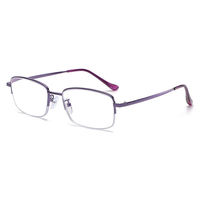 Lunettes de lecture pour femmes à demi-cerclées de style rétro, monture en métal, verres anti-lumière bleue, lunettes de lecture optiques