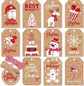 <strong>Christmas</strong> Kraft Gift Tags Cardboard Brochure With String For <strong>Christmas</strong> Presents <strong>Christmas</strong> Gift Tagging Solution - Product Image 2