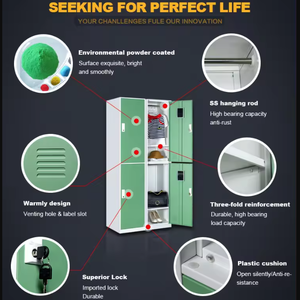 Serrure à clé Métal Acier Armoire Assemblé Structure Gym École Vêtements Casier De Stockage - Product Image 4