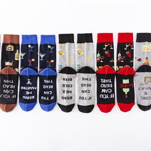 Chaussettes en coton 200N pour hommes, fantaisie, motif <span class=keywords><strong>alcool</strong></span>, vin, bière, baril, <span class=keywords><strong>Martini</strong></span>, vin rouge, pour les amateurs de boissons, cadeau décontracté pour bar - Product Image 5