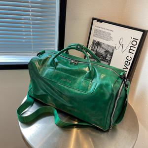 Sac de sport de voyage en cuir PU personnalisé à grande capacité, avec séparation sèche et humide, bandoulière, sac de sport, sac de voyage, sac de gym - Product Image 2