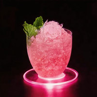 Sous-verres LED multicolores à changement de couleur RGB, sous-verres lumineux ronds en acrylique pour bar, maison, mariage, fournitures de fête