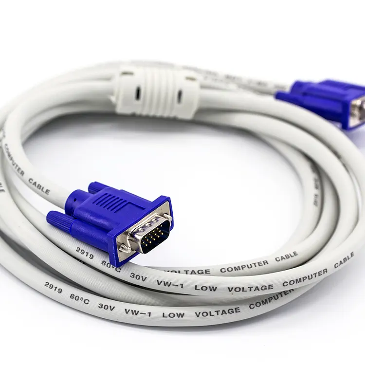 Kabel VGA 1.5-30M adaptor konverter VGA kualitas tinggi dengan ferit untuk PC/TV