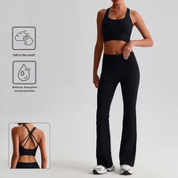 Ensemble de yoga Sage style européen et américain, uni, effet seconde peau, brossé, respirant, taille haute, taille élastique, séchage rapide