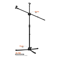 Microphone de plancher de trépied flexible IS-70B debout support de micro en plastique pliable en métal pour la Performance de poche de microphone