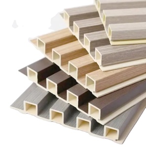 Rivestimento Moderno in Composito Legno-Plastica Ignifugo per Interni, <span class=keywords><strong>Design</strong></span> Scanalato, Decorazione per Sfondo TV, Impermeabile, per <span class=keywords><strong>Pareti</strong></span> del <span class=keywords><strong>Soggiorno</strong></span> - Product Image 3