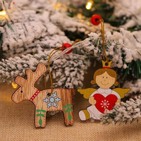 12 Stück hölzerne Weihnachts baums chmuck hängende Anhänger Home Party Weihnachten kleine Verzierung Weihnachten Bastel bedarf umwelt freundlich