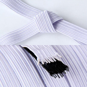 Rouleau de ruban élastique en latex de polyester coloré blanc noir en stock bande de couture extensible tressée tricotée sangle plate pour le tressage - Product Image 4