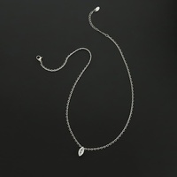 Simple Bijoux En Acier Inoxydable Élégant De Luxe Brillant Cubique Zircone Marquise Cheval Oeil CZ Diamant Pendentif Collier pour Femmes Cadeau