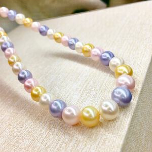 "925 Sterling <b>Silver</b> Gold <b>Pearl</b> Pendant <b>Necklace</b> 11-12mm Round Natural Strong Light Versatile Micro Flaws" - Product Image 4