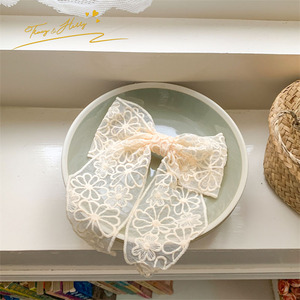 Tracy & Herry Gentle Maiden Lace Bow Hairpin Top Clip Princesse Hairgrips Hair Edge Clip Sweet Temperament Hair Clip - Product Image 6