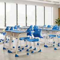 Meubles de classe de haute qualité, bureaux et chaises réglables en hauteur pour la pause déjeuner et le repos des élèves