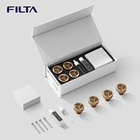 FILTA Perilla de Mueble Patentada de Aleación de Zinc con Acabado de Titanio Dorado Cepillado para Gabinetes y Cajones