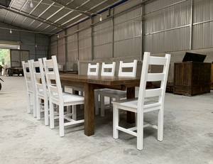 Mobilier vietnamien ensemble de table à manger en bois massif table à manger rectangulaire 8 places. - Product Image 6