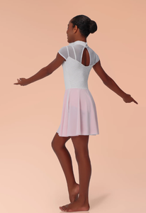 Stage Boutique Factory Unique White Stretch Lace Over Pretty Pink Lovely Lyrical Capped Sleeves Costume - Product Image 4