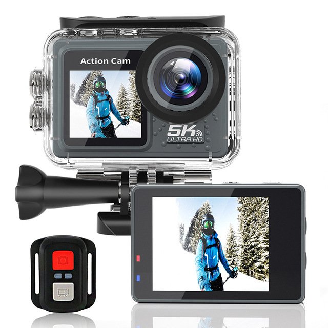 5K Outdoor Record Life Waterproof Ultra HD Image Stabilization Remote Control Dual-Screen Display Compact 4k action camera