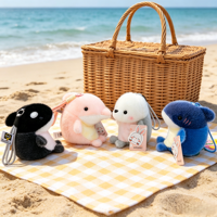 Nouveau porte-clés pendentif baleine bleue, breloque pour livre et sac, jouet en peluche haut de gamme avec rembourrage en coton PP, 0-10 cm, pour les 5-7 ans, cadeau d'anniversaire
