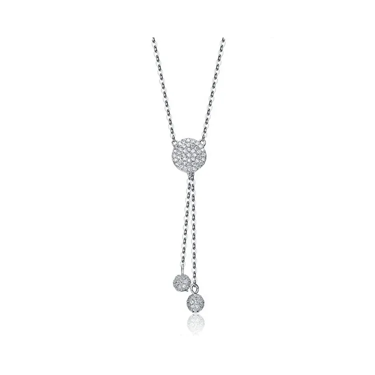 Keiyue 925 itália pingente longo de prata com desenho de bola de prata artesanal colar de prata esterlina joias da moda para meninas