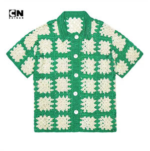 <span class=keywords><strong>Camicia</strong></span> di lusso fatta a mano su misura <span class=keywords><strong>camicia</strong></span> a maglia a maniche corte quadrata maglia uncinetto <span class=keywords><strong>con</strong></span> bottone uncinetto <span class=keywords><strong>oversize</strong></span> T-Shirt all'uncinetto - Product Image 1