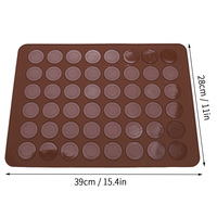 Vente en gros de 48 cavités antiadhésives rondes et fines faites à la main moules chocolats macaron tapis de cuisson outil de pâtisserie