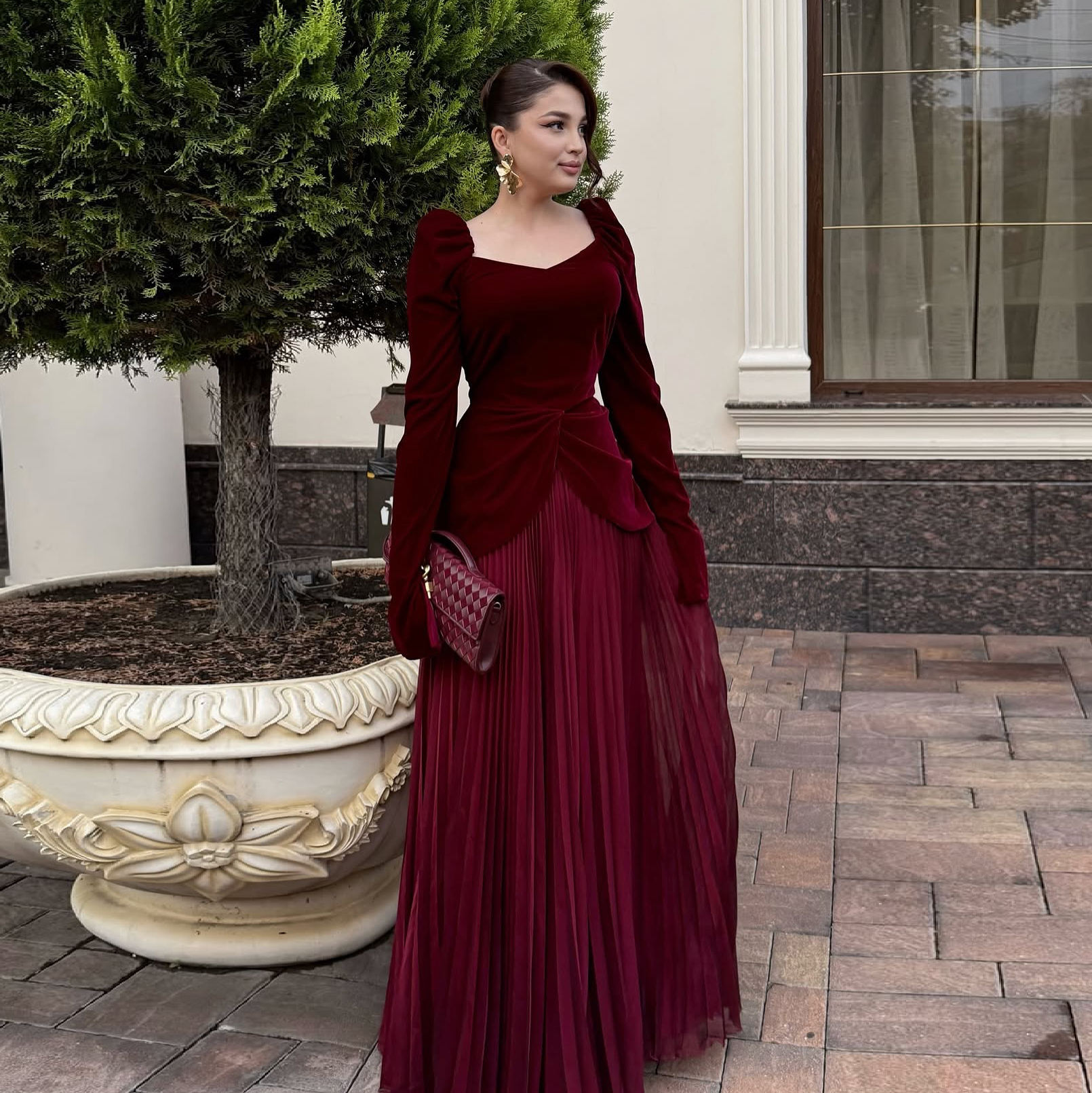 Sharon Said SS441 Rose Gold Moroccan Kaftan Sleeves Dubai Evening Dress for  Arabic Brides