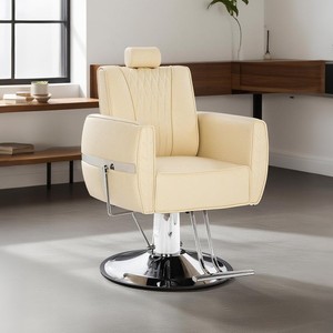 Sillón de Peluquería Reclinable de Alta Gama con Funciones de Maquillaje, Material de Acero y Poliuretano - Product Image 1